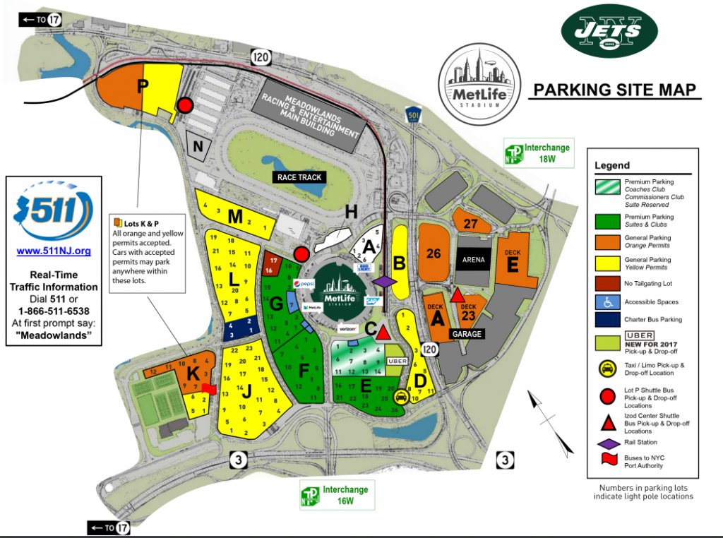 New York Jets Seating Chart Map at MetLife Stadium