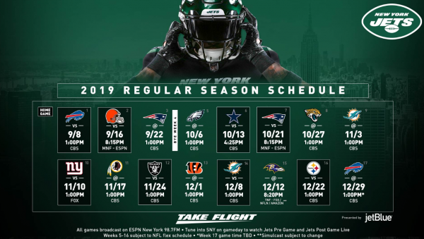 Ny Jets Schedule Announced Ny Jets Blog And Forum Free Hot Nude Porn   New York Jets Schedule 600x339 