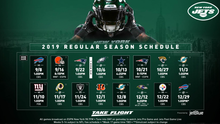 NY Jets Schedule Announced - NY Jets Forum - JetNation.com