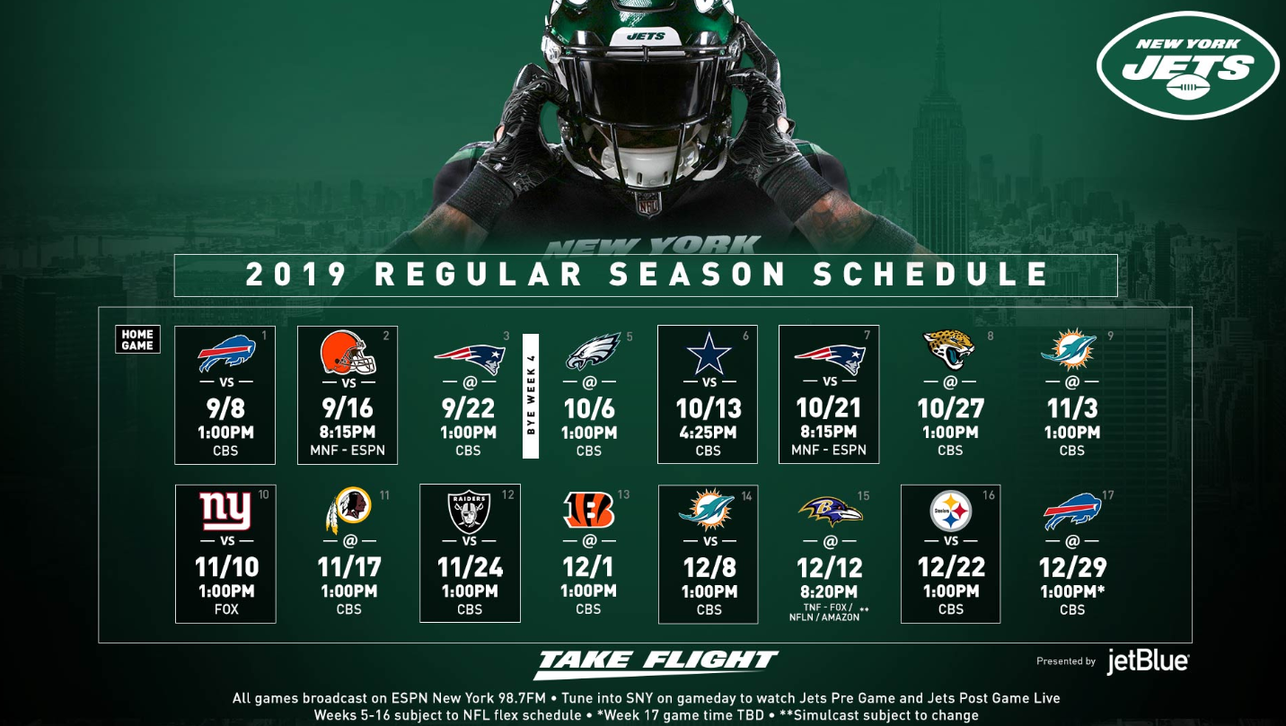 2022 Jets Schedule Season Schedule 2022